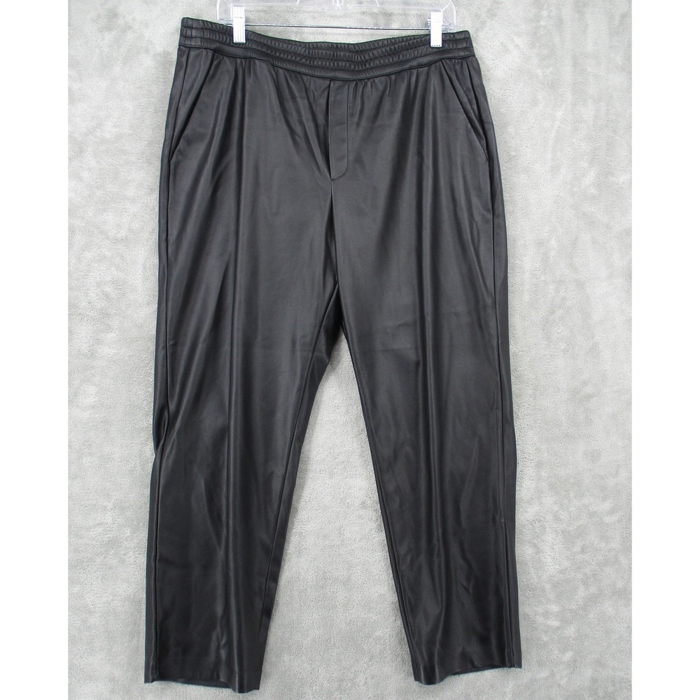 Banana Republic Pants Womens Large Black Vegan Leather Relaxed Grunge Goth Opium